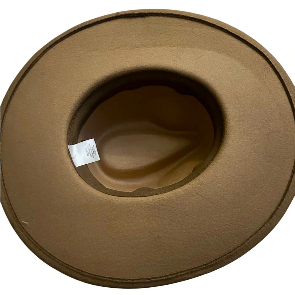 NEW Tan Wide Brim Racher Style Fedora Hat